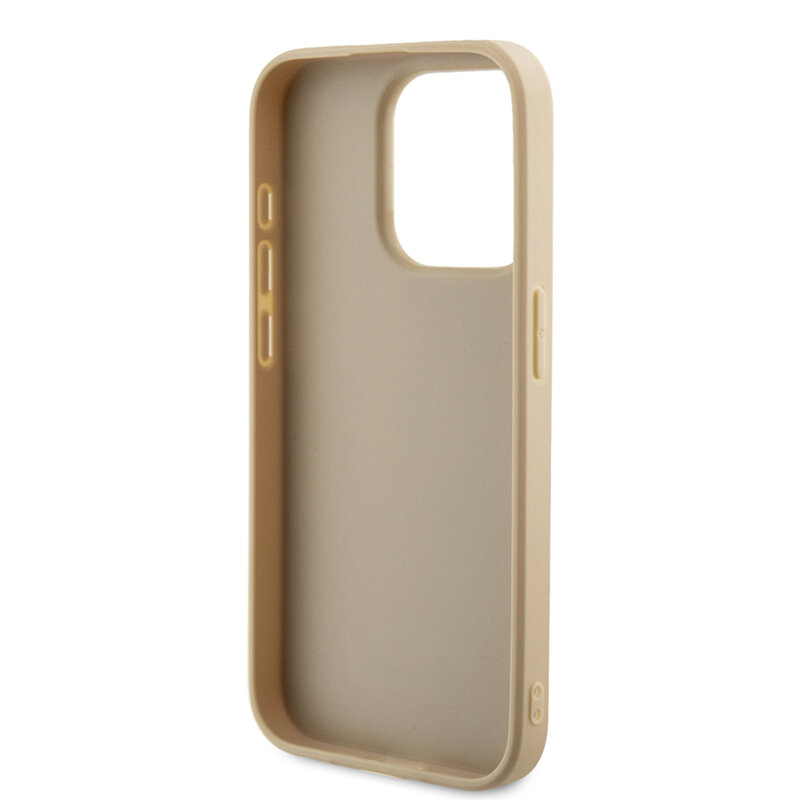 Husa originala Guess iPhone 15 Pro Max Saffiano Iridescent Script, auriu, GUHCP15XPSAIRSD