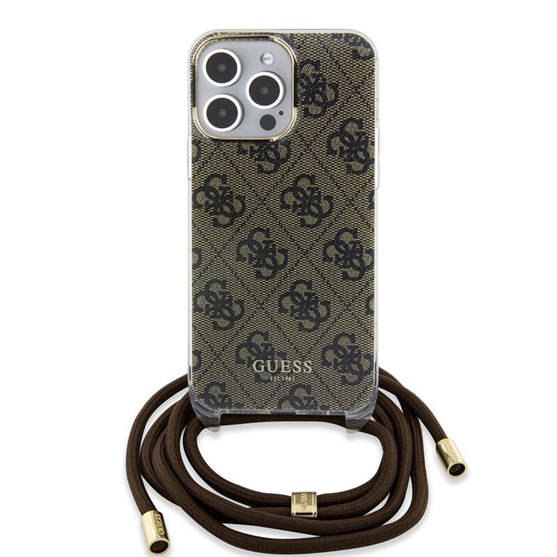 Husa Guess Crossbody Cord 4G Print iPhone 15 Pro Max, maro, GUHCP15XHC4SEW