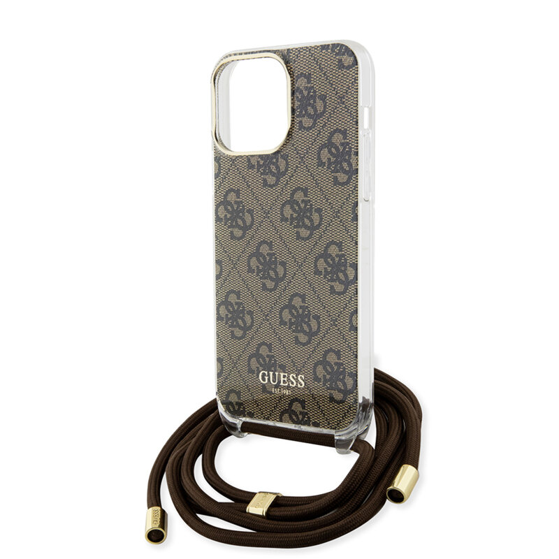 Husa Guess Crossbody Cord 4G Print iPhone 15 Pro Max, maro, GUHCP15XHC4SEW