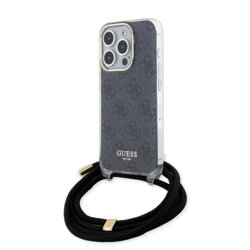 Husa Guess Crossbody Cord 4G Print iPhone 15 Pro, negru, GUHCP15LHC4SEK