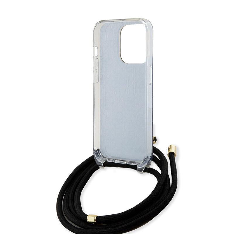 Husa Guess Crossbody Cord 4G Print iPhone 15 Pro, negru, GUHCP15LHC4SEK