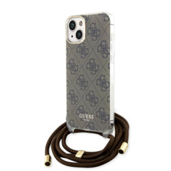 Husa Guess Crossbody Cord 4G Print iPhone 15, maro, GUHCP15SHC4SEW