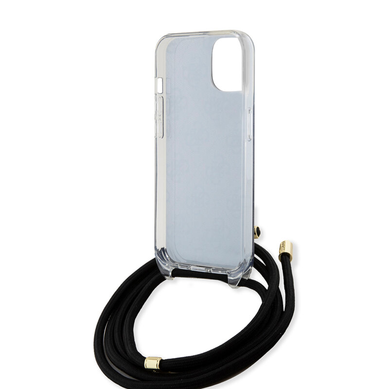 Husa Guess Crossbody Cord 4G Print iPhone 15, negru, GUHCP15SHC4SEK