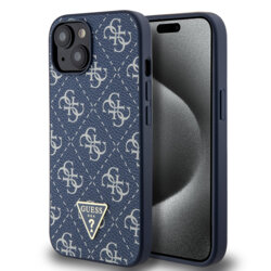 Husa originala Guess iPhone 15 Hardcase 4G Triangle Metal Logo, albastru, GUHCP15SPG4GPB