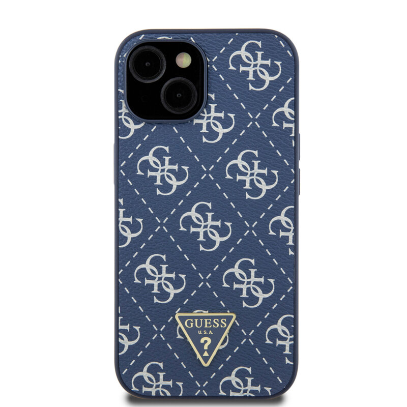 Husa originala Guess iPhone 15 Hardcase 4G Triangle Metal Logo, albastru, GUHCP15SPG4GPB