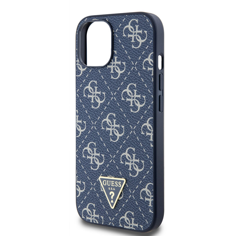 Husa originala Guess iPhone 15 Hardcase 4G Triangle Metal Logo, albastru, GUHCP15SPG4GPB