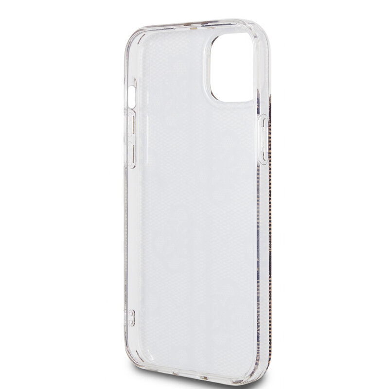 Husa Guess Hardcase IML 4G Gold Stripe iPhone 15 Plus, maro, GUHCP15MH4PSEGW