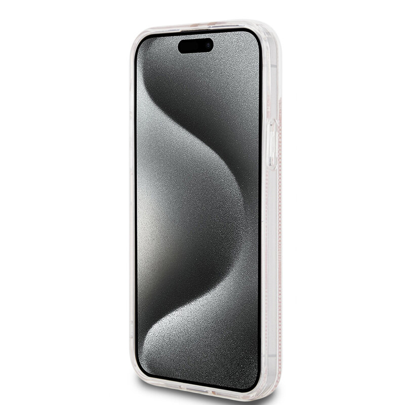 Husa Guess Hardcase IML 4G Gold Stripe iPhone 15 Plus, roz, GUHCP15MH4PSEGP