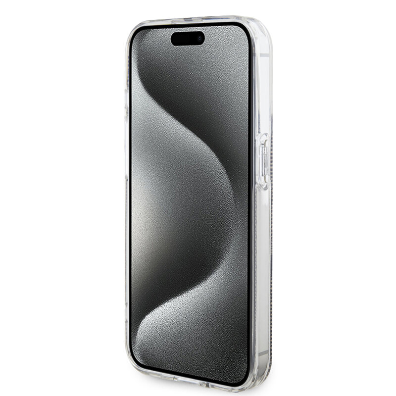 Husa Guess Hardcase IML 4G Gold Stripe iPhone 15 Pro, maro, GUHCP15LH4PSEGW
