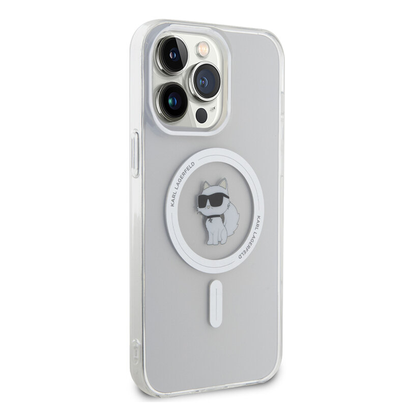 Husa iPhone 14 Pro Max Karl Lagerfeld IML MagSafe, Choupette, transparent, KLHMP14XHFCCNOT