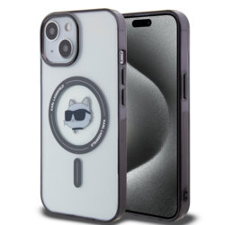Husa iPhone 15 Karl Lagerfeld IML MagSafe, Choupette`s Head, clear, KLHMP15SHCHNOTK