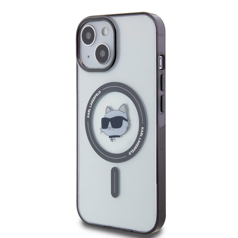 Husa iPhone 15 Karl Lagerfeld IML MagSafe, Choupette`s Head, clear, KLHMP15SHCHNOTK
