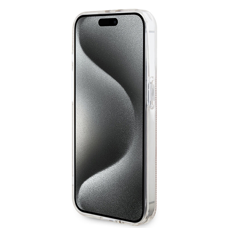 Husa Guess Hardcase IML 4G Gold Stripe iPhone 15 Pro, roz, GUHCP15LH4PSEGP