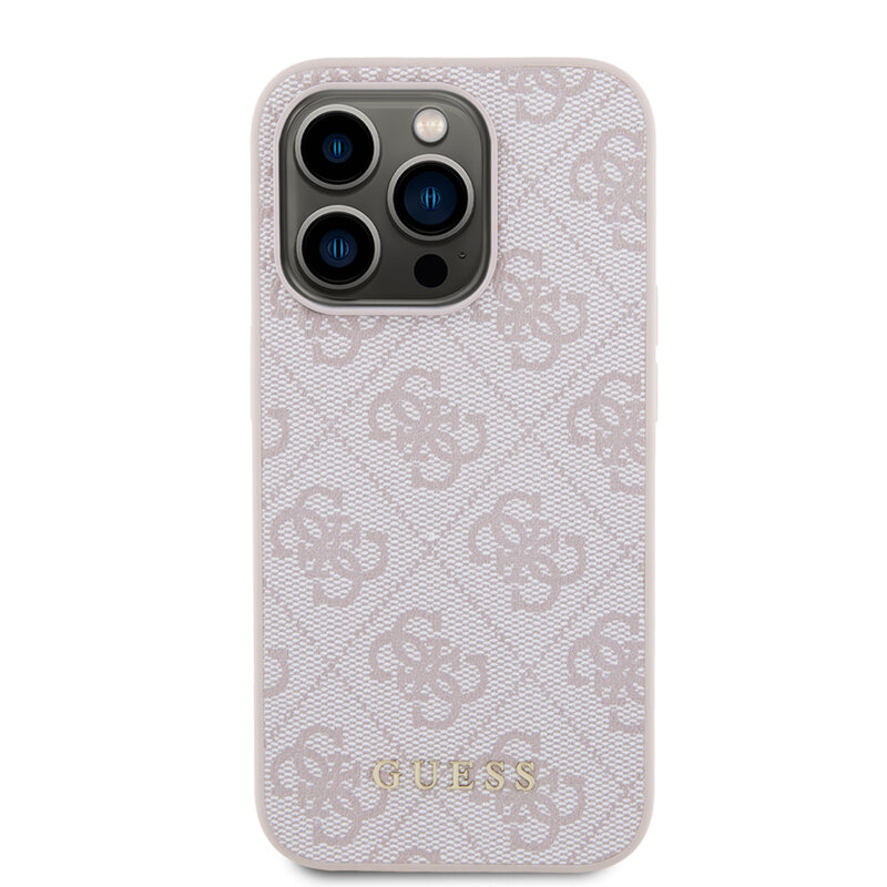 Husa originala Guess iPhone 15 Pro Hardcase 4G Metal Gold Logo, roz, GUHCP15LG4GFPI