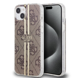 Husa Guess Hardcase IML 4G Gold Stripe iPhone 15, maro, GUHCP15SH4PSEGW