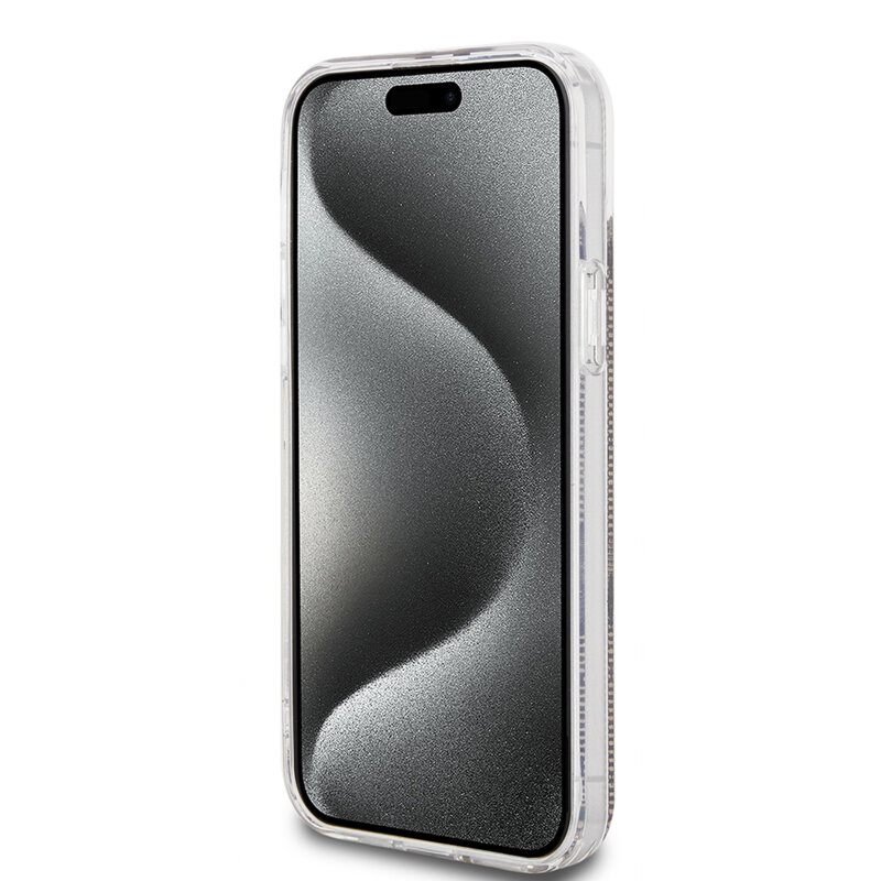 Husa Guess Hardcase IML 4G Gold Stripe iPhone 15, maro, GUHCP15SH4PSEGW