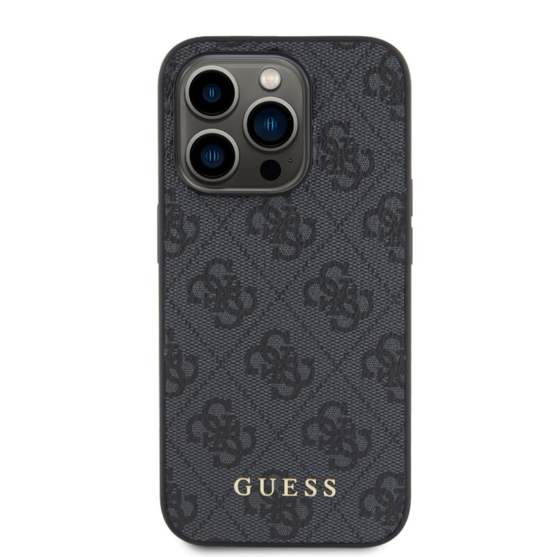 Husa originala Guess iPhone 15 Pro Hardcase 4G Metal Gold Logo, gri, GUHCP15LG4GFGR