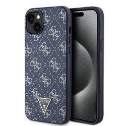 Husa originala Guess iPhone 15 Plus Hardcase 4G Triangle Metal Logo, albastru, GUHCP15MPG4GPB