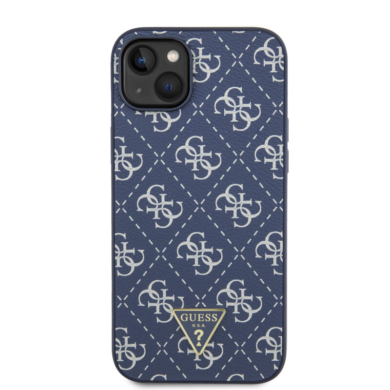 Husa originala Guess iPhone 15 Plus Hardcase 4G Triangle Metal Logo, albastru, GUHCP15MPG4GPB