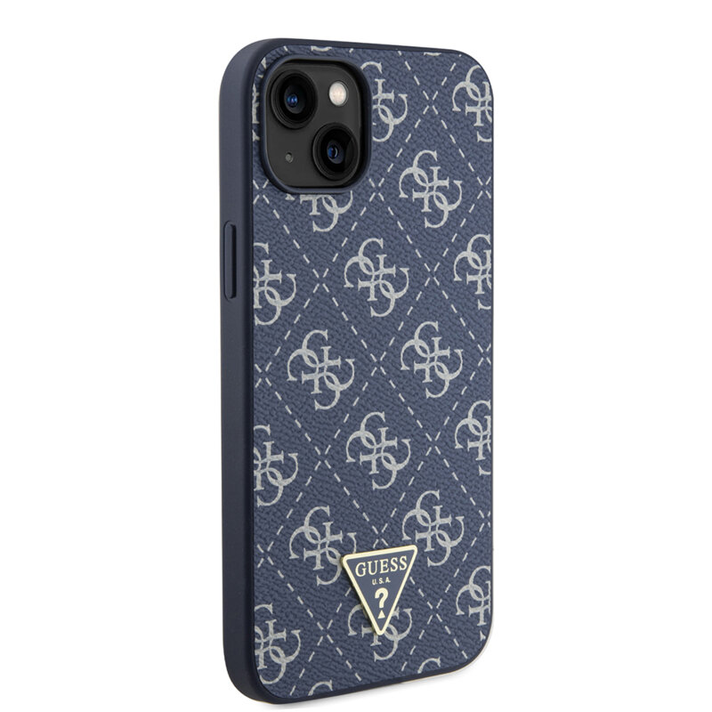 Husa originala Guess iPhone 15 Plus Hardcase 4G Triangle Metal Logo, albastru, GUHCP15MPG4GPB