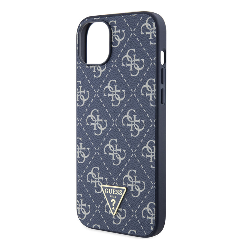 Husa originala Guess iPhone 15 Plus Hardcase 4G Triangle Metal Logo, albastru, GUHCP15MPG4GPB
