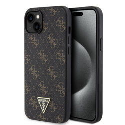 Husa originala Guess iPhone 15 Plus Hardcase 4G Triangle Metal Logo, negru, GUHCP15MPG4GPK