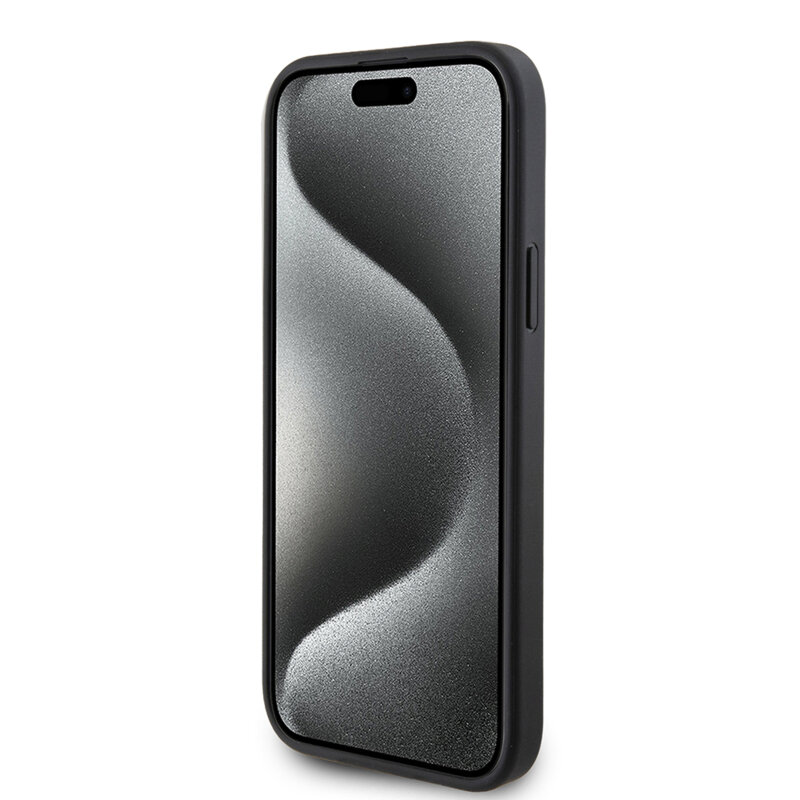 Husa originala Guess iPhone 15 Plus Hardcase 4G Triangle Metal Logo, negru, GUHCP15MPG4GPK