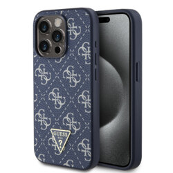 Husa originala Guess iPhone 15 Pro Hardcase 4G Triangle Metal Logo, albastru, GUHCP15LPG4GPB