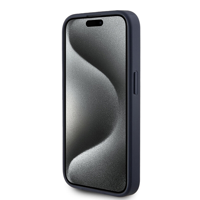 Husa originala Guess iPhone 15 Pro Hardcase 4G Triangle Metal Logo, albastru, GUHCP15LPG4GPB