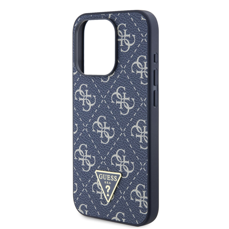 Husa originala Guess iPhone 15 Pro Hardcase 4G Triangle Metal Logo, albastru, GUHCP15LPG4GPB