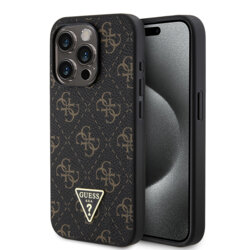 Husa originala Guess iPhone 15 Pro Hardcase 4G Triangle Metal Logo, negru, GUHCP15LPG4GPK