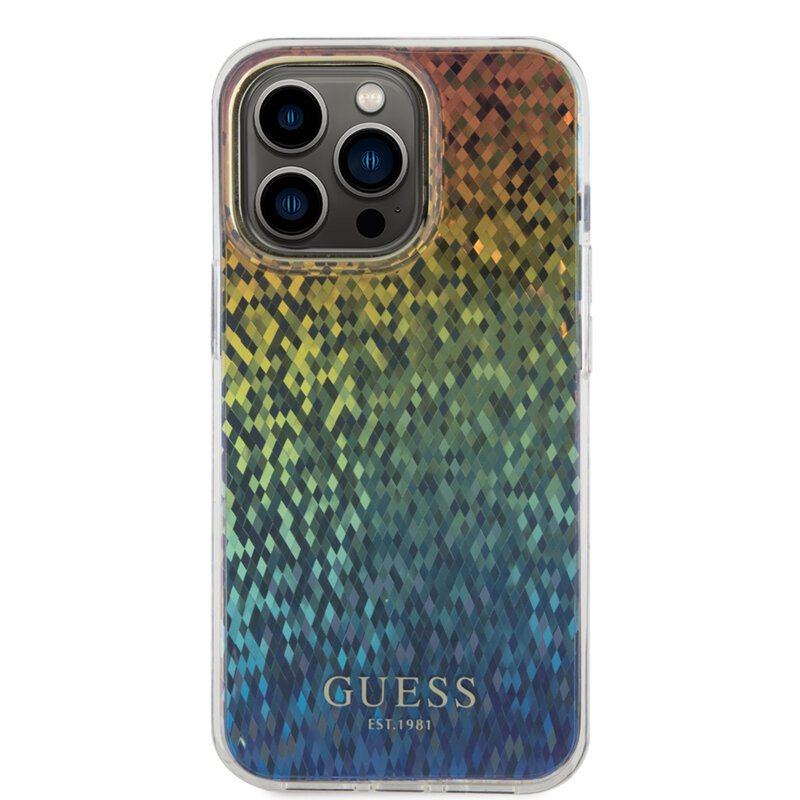 Husa Guess Hardcase IML Faceted Mirror Disco IridescentiPhone 15 Pro, multicolor, GUHCP15LHDECMI