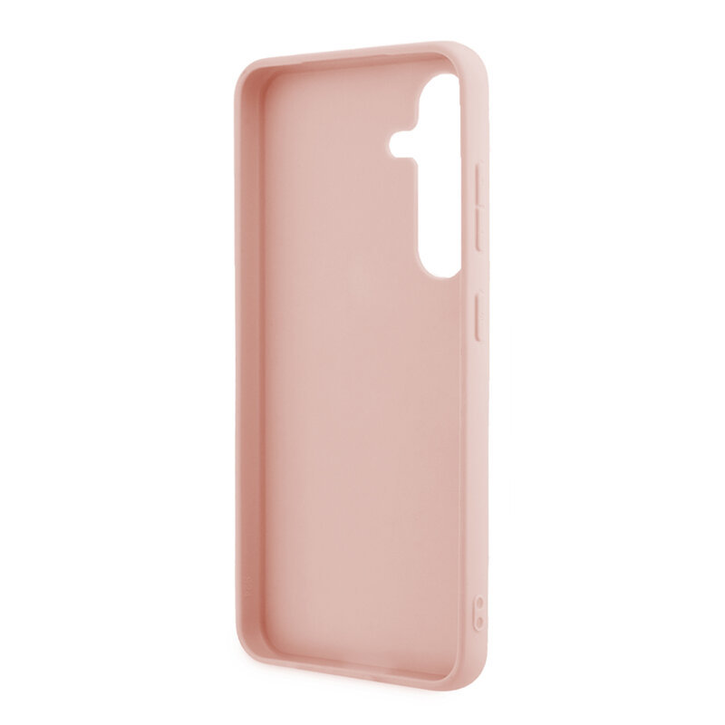 Husa Guess Glitter Script Samsung Galaxy S24 cu sclipici, roz, GUHCS24SHGGSHP