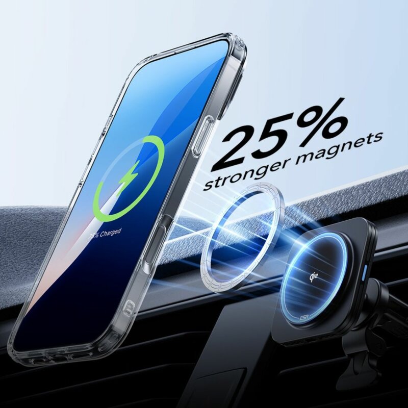 [Pachet 360°] Husa + folie iPhone 16 ESR Classic Hybrid HaloLock Kickstand, transparenta