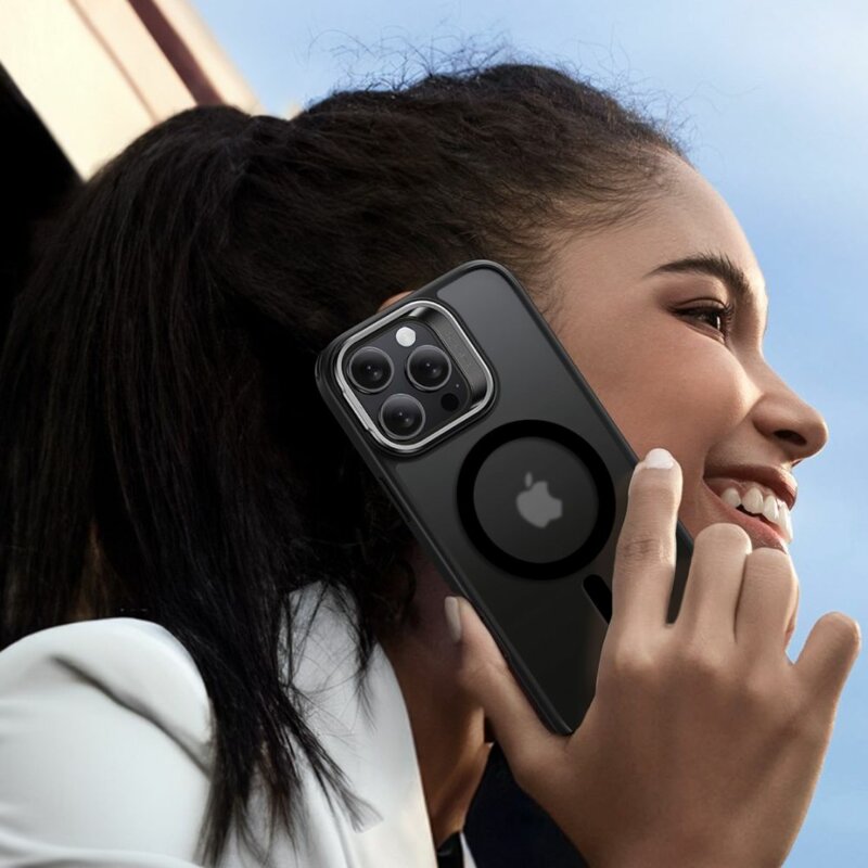 [Pachet 360°] Husa + folie iPhone 16 Pro ESR Classic Hybrid HaloLock Kickstand, negru frost