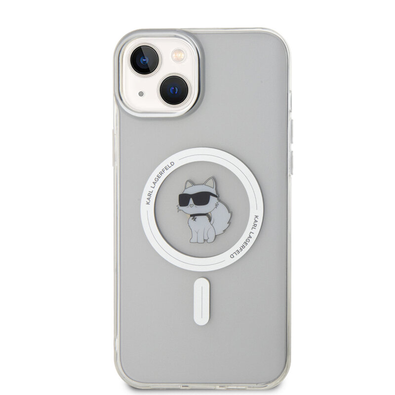 Husa iPhone 15 Plus Karl Lagerfeld IML MagSafe, Choupette, transparenta, KLHMP15MHFCCNOT