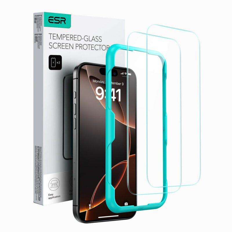 [Pachet 2x] Folie sticla iPhone 16 Pro Max ESR Tempered Glass, transparenta