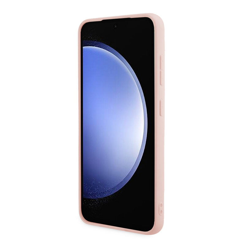 Husa Guess Glitter Script Samsung Galaxy S24 Plus cu sclipici, roz, GUHCS24MHGGSHP