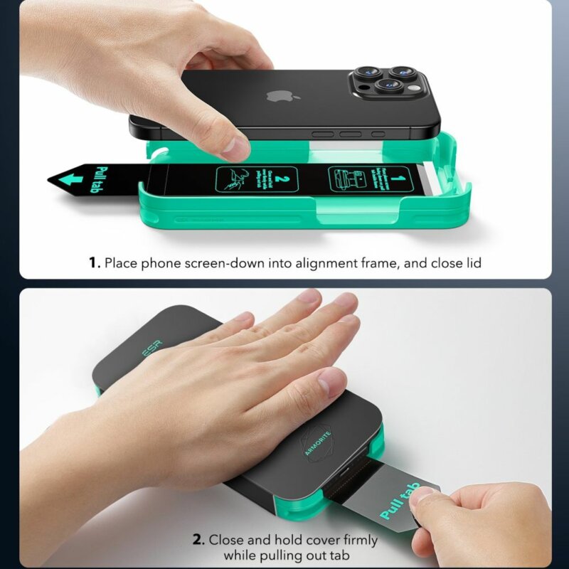 Folie sticla iPhone 16 ESR Armorite Screen Protector, negru