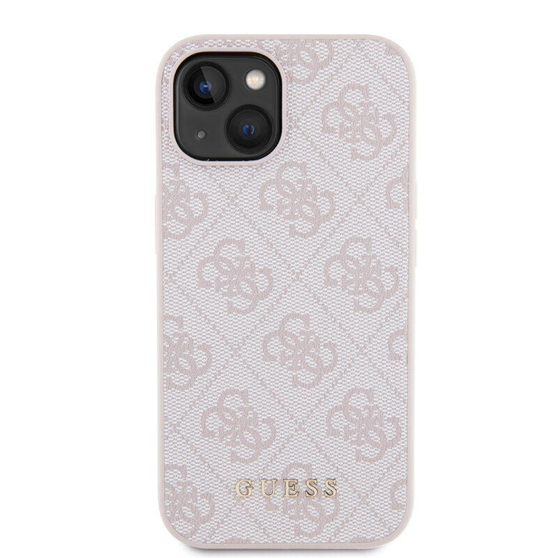 Husa originala Guess iPhone 15 Hardcase 4G Metal Gold Logo, roz, GUHCP15SG4GFPI