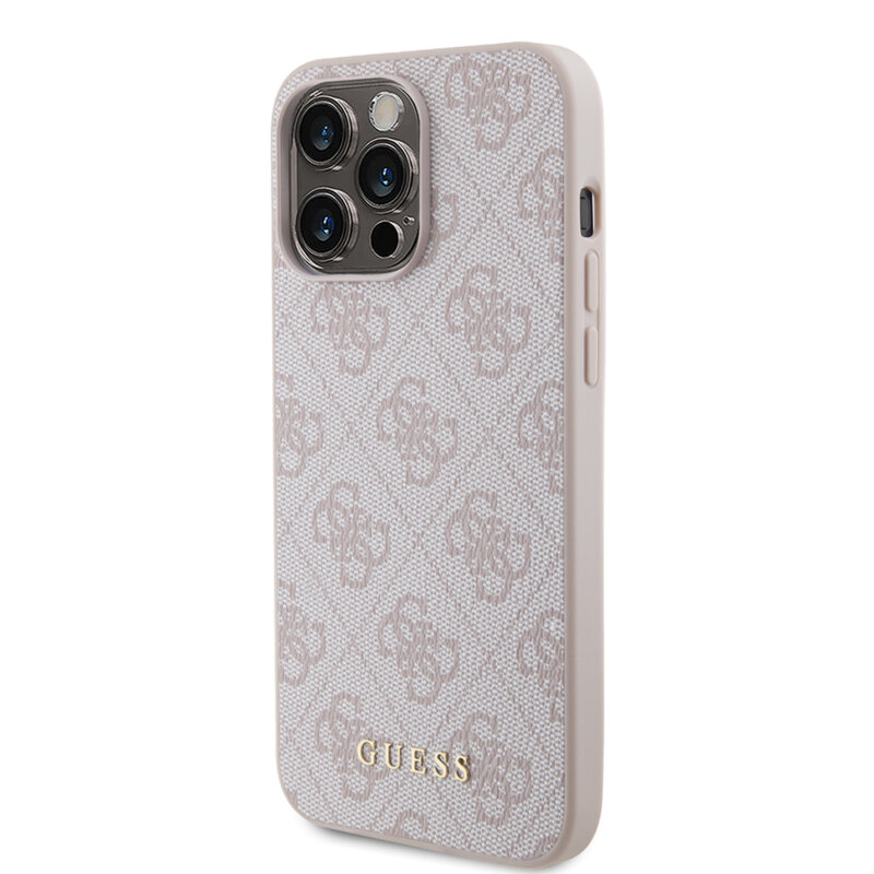 Husa originala Guess iPhone 15 Pro Max Hardcase 4G Metal Gold Logo, roz, GUHCP15XG4GFPI
