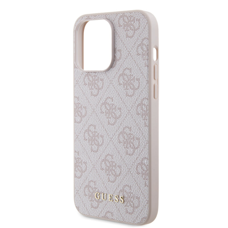 Husa originala Guess iPhone 15 Pro Max Hardcase 4G Metal Gold Logo, roz, GUHCP15XG4GFPI