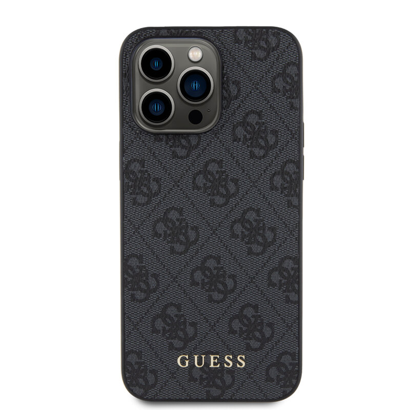 Husa originala Guess iPhone 15 Pro Max Hardcase 4G Metal Gold Logo, gri, GUHCP15XG4GFGR
