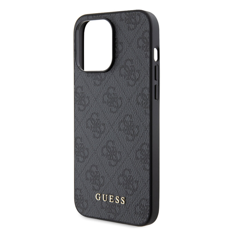 Husa originala Guess iPhone 15 Pro Max Hardcase 4G Metal Gold Logo, gri, GUHCP15XG4GFGR
