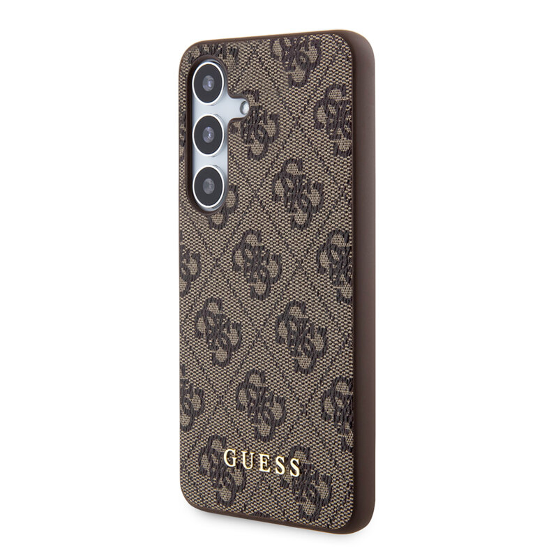 Husa originala Guess Samsung Galaxy S24 Hardcase 4G Metal Gold Logo, maro, GUHCS24SG4GFBR