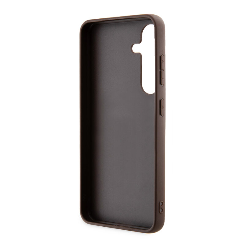 Husa originala Guess Samsung Galaxy S24 Hardcase 4G Metal Gold Logo, maro, GUHCS24SG4GFBR