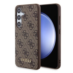 Husa originala Guess Samsung Galaxy S24 Plus Hardcase 4G Metal Gold Logo, maro, GUHCS24MG4GFBR