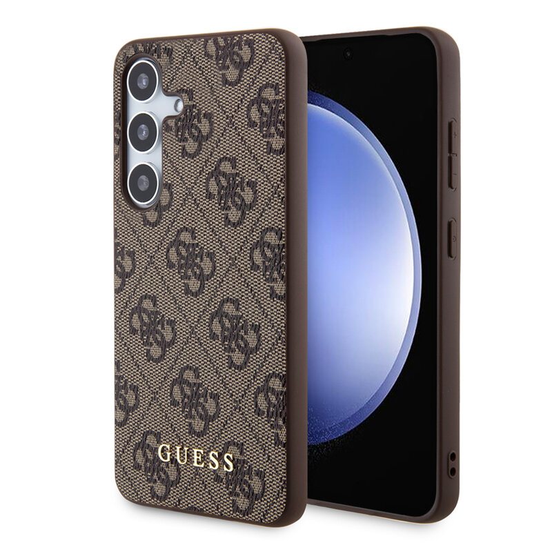 Husa originala Guess Samsung Galaxy S24 Plus Hardcase 4G Metal Gold Logo, maro, GUHCS24MG4GFBR
