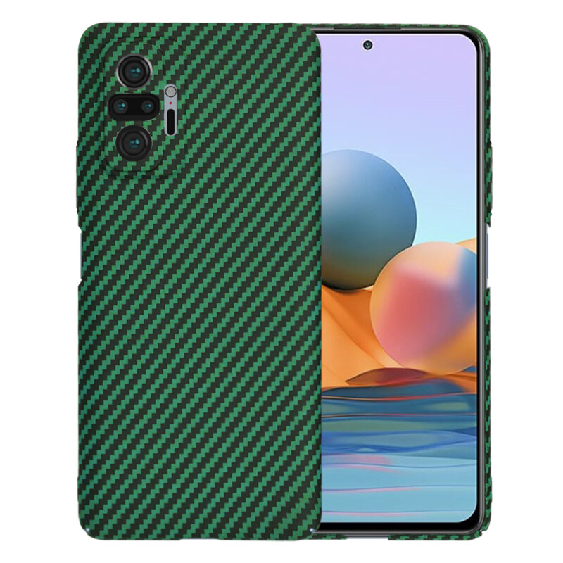Husa Xiaomi Redmi Note 10 Pro Techsuit Carbonite FiberShell, verde