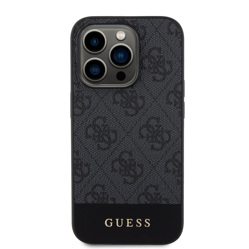 Husa originala Guess iPhone 15 Pro Hardcase 4G Stripe Collection, gri, GUHCP15LG4GLGR